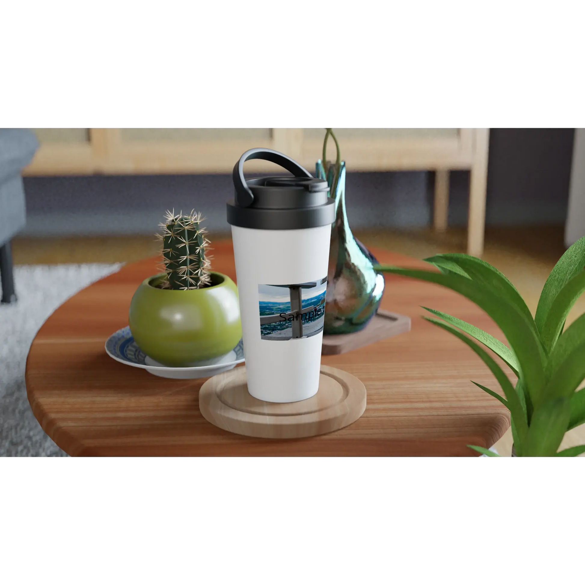 White 15oz Stainless Steel Travel Mug - Zoey Kunstdrucke