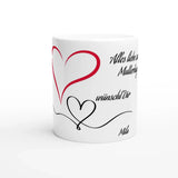 Liebevoll gestaltete personalisierte Tasse. Weiße Keramiktasse 11oz mit Farbe an der Innenseite: ideal für Büro, Homeoffice oder Zuhause. Perfekt als Geschenk für jeden Anlass.