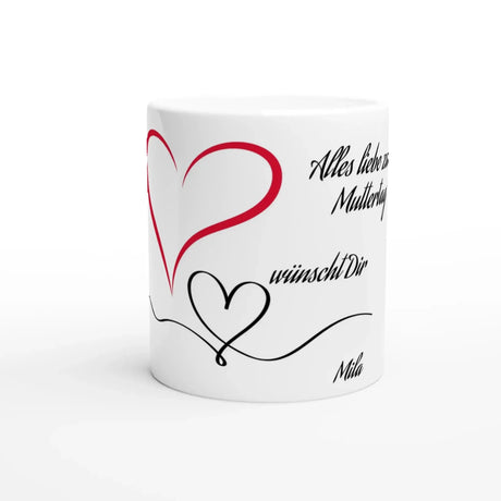 Liebevoll gestaltete personalisierte Tasse. Weiße Keramiktasse 11oz mit Farbe an der Innenseite: ideal für Büro, Homeoffice oder Zuhause. Perfekt als Geschenk für jeden Anlass.