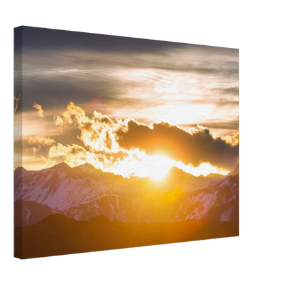 Stimmungsvolle Wandkunst für stilvolle Räume. Hochwertiger Kunstdrucke auf Leinwand -  Sonnenaufgang: zeitlos und harmonisch. Schlicht, elegant und wirkungsvoll.