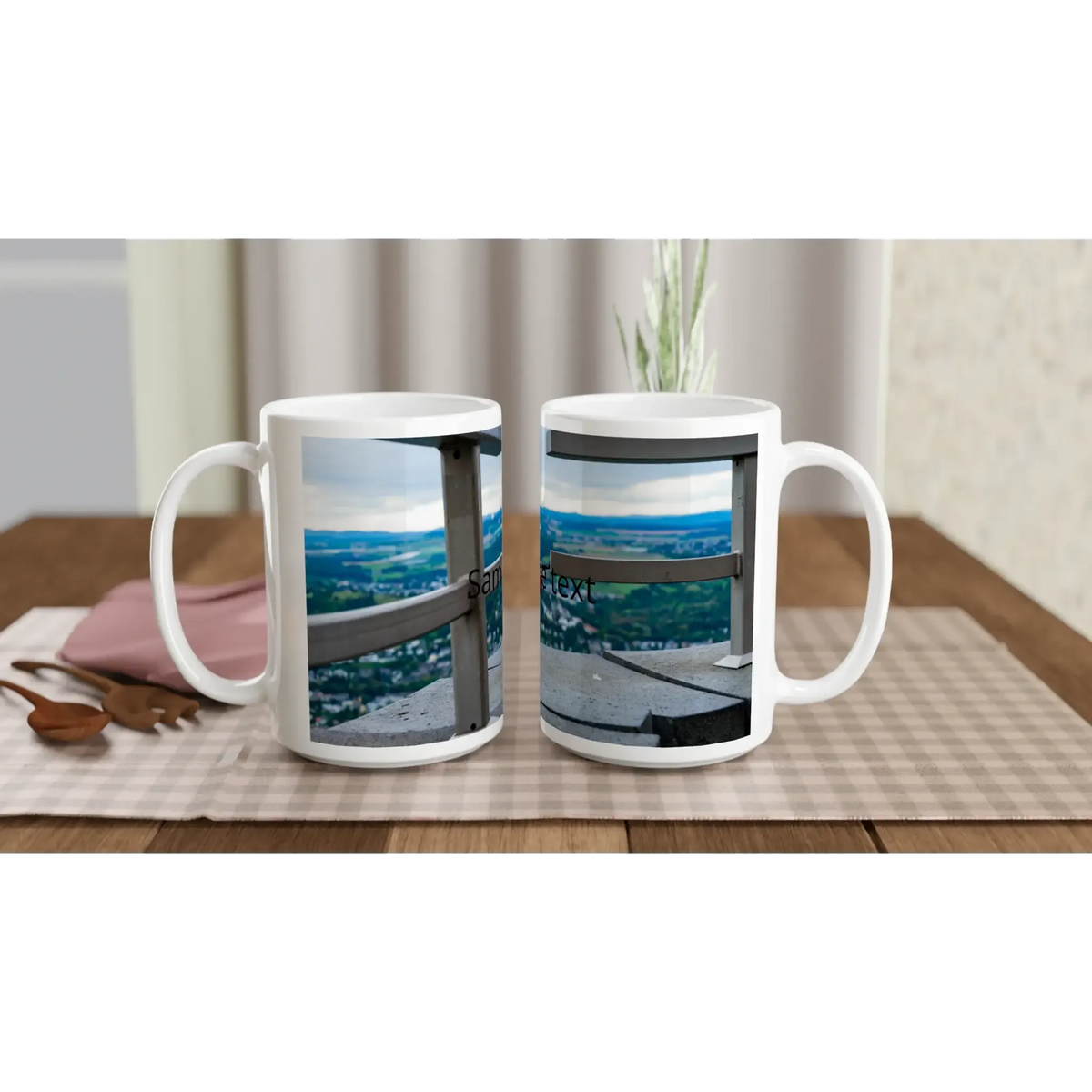Dekoration mit Charakter. Weiße 15oz 426 ML Ceramic Tasse / lade dein Foto hoch: für stilvolle Raumgestaltung. Schlicht, elegant und wirkungsvoll.