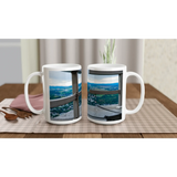 Dekoration mit Charakter. Weiße 15oz 426 ML Ceramic Tasse / lade dein Foto hoch: für stilvolle Raumgestaltung. Schlicht, elegant und wirkungsvoll.