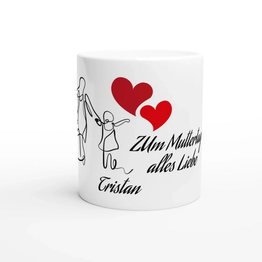 Weiße Keramiktasse zum Muttertag bedrucken lassen 💕 - Zoey Kunstdrucke