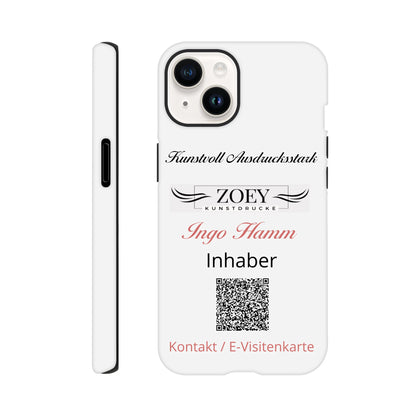Stimmungsvolle Wandkunst für stilvolle Räume. Hartschalen Phone Case für iPhone – QR-Code Visitenkarte: passt in jedes Ambiente. Eine besondere Bereicherung für jeden Raum.