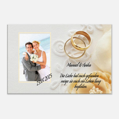 Stimmungsvolle Wandkunst für stilvolle Räume. perfekte Geschenkidee Hochzeit - Leinwanddruck personalisierbar: passt in jedes Ambiente. Schlicht, elegant und wirkungsvoll.