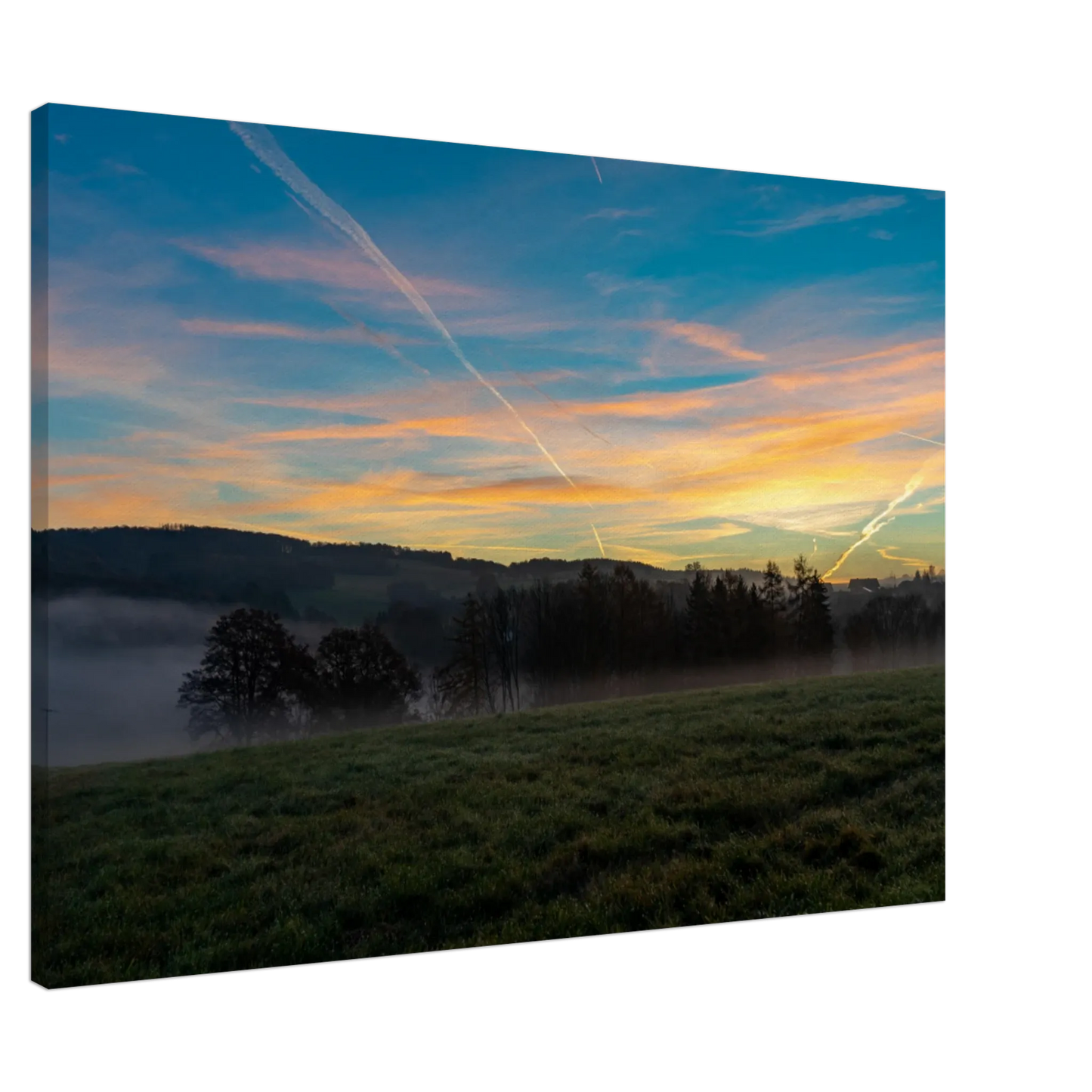 Stimmungsvolle Wandkunst für stilvolle Räume. Kunstdruck auf Leinwand - Die sonne läutet den Tag ein  70x100 cm / 28x40″: für stilvolle Raumgestaltung. Eine besondere Bereicherung für jeden Raum.