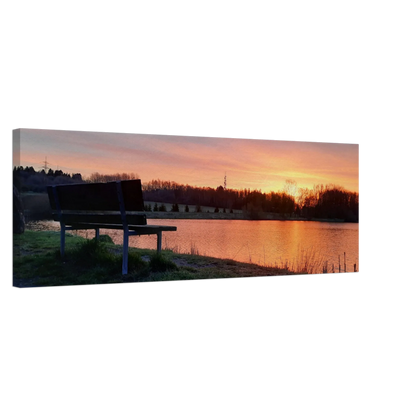 Ein Ausdruck moderner Ästhetik. Leinwandbild Sonnenuntergang am Elkenrother Weiher – Kunstdruck für Ihr Zuhause: für stilvolle Raumgestaltung. Eine besondere Bereicherung für jeden Raum.