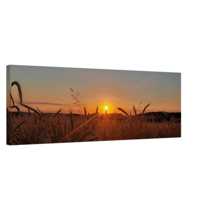 Dekoration mit Charakter. Landschaftsbild Kunstdruck auf Leinwand – Abendsonne Westerwald: für stilvolle Raumgestaltung. Schlicht, elegant und wirkungsvoll.