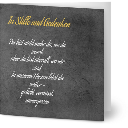 Dekoration mit Charakter. Trauerspruch schwester- Dankeskarte handgemacht als Kunstdruck: passt in jedes Ambiente. Schlicht, elegant und wirkungsvoll.
