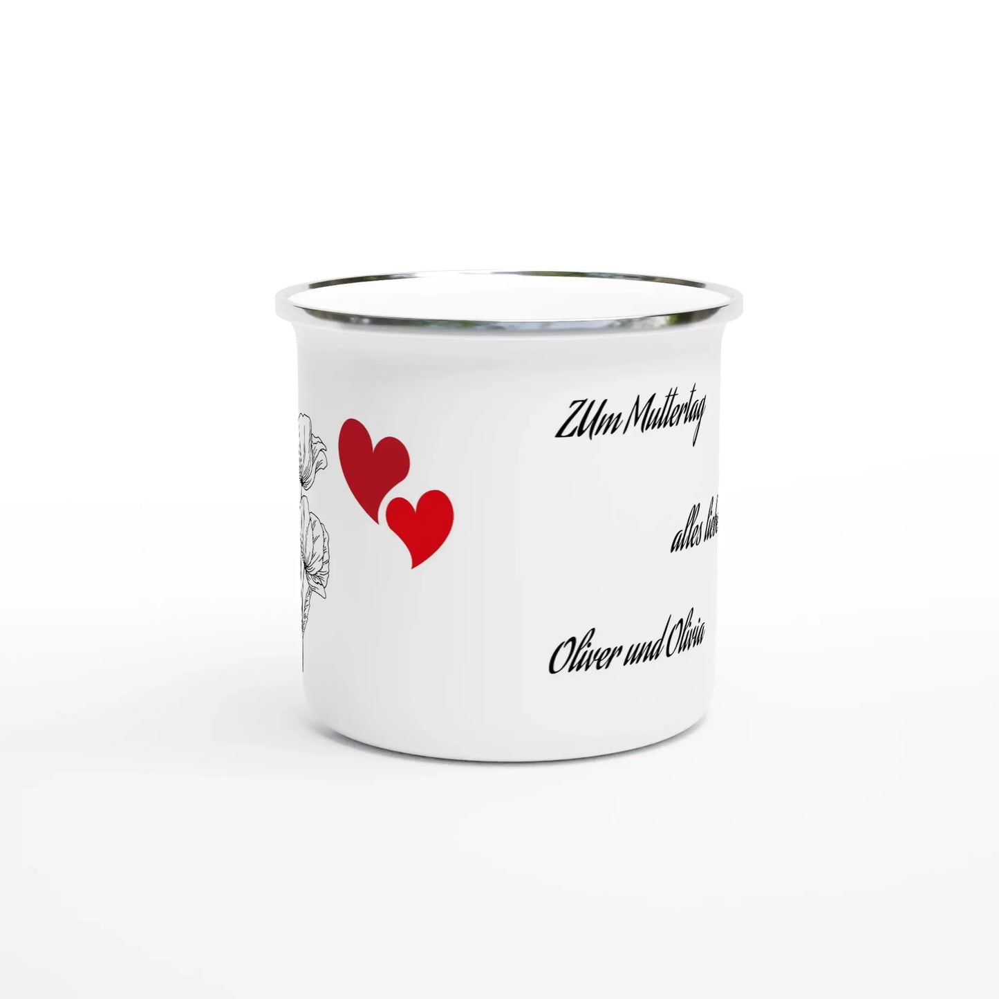 Weiße Emaille-Tasse (12oz) - Zoey Kunstdrucke