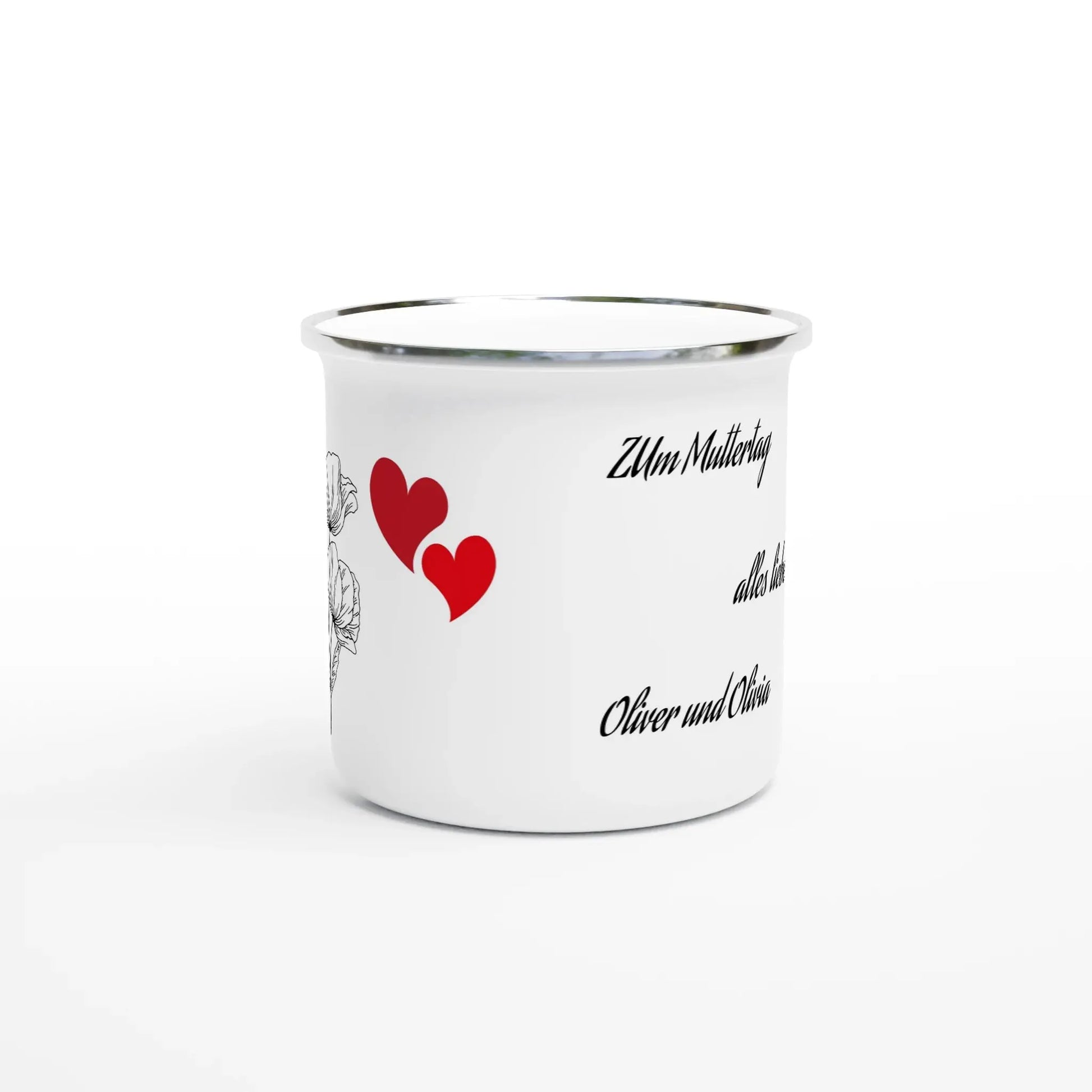 Weiße Emaille-Tasse (12oz) - Zoey Kunstdrucke