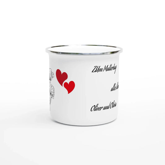 Weiße Emaille-Tasse (12oz) - Zoey Kunstdrucke