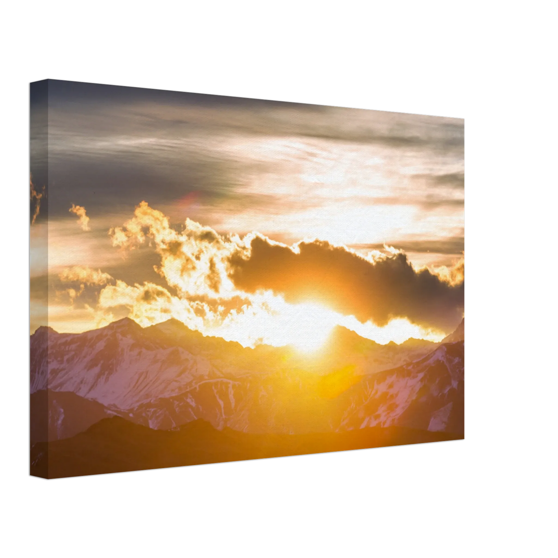 Dekoration mit Charakter. Hochwertiger Kunstdrucke auf Leinwand -  Sonnenaufgang: für stilvolle Raumgestaltung. Eine besondere Bereicherung für jeden Raum.
