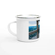 Hochwertige Keramiktasse für jeden Anlass. Personalisierbare Weiße Emaille-Tasse mit Schriftzug – 12oz Campingbecher: mit eigenem Namen, Spruch oder Foto. Ein besonderer Genuss für Kaffee- oder Teeliebhaber.