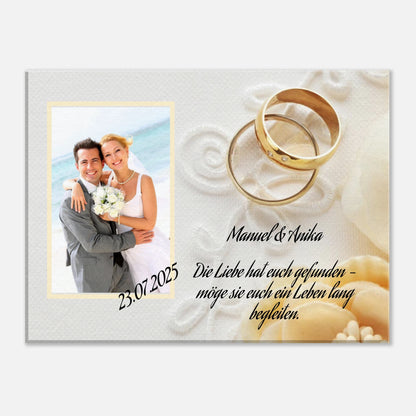 Dekoration mit Charakter. perfekte Geschenkidee Hochzeit - Leinwanddruck personalisierbar: zeitlos und harmonisch. Schlicht, elegant und wirkungsvoll.