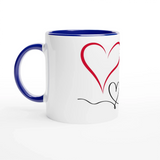 Liebevoll gestaltete personalisierte Tasse. Weiße Keramiktasse 11oz mit Farbe an der Innenseite: mit eigenem Namen, Spruch oder Foto. Perfekt als Geschenk für jeden Anlass.