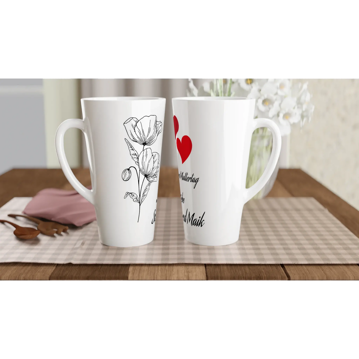 Weiße Latte-Tasse 17oz - Zoey Kunstdrucke