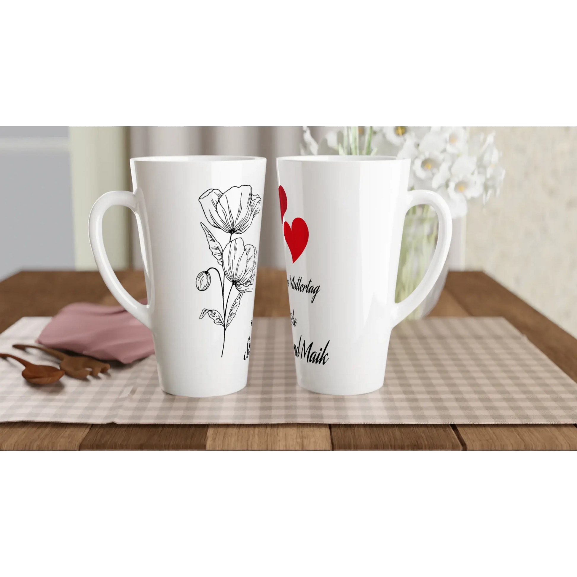 Weiße Latte-Tasse 17oz - Zoey Kunstdrucke