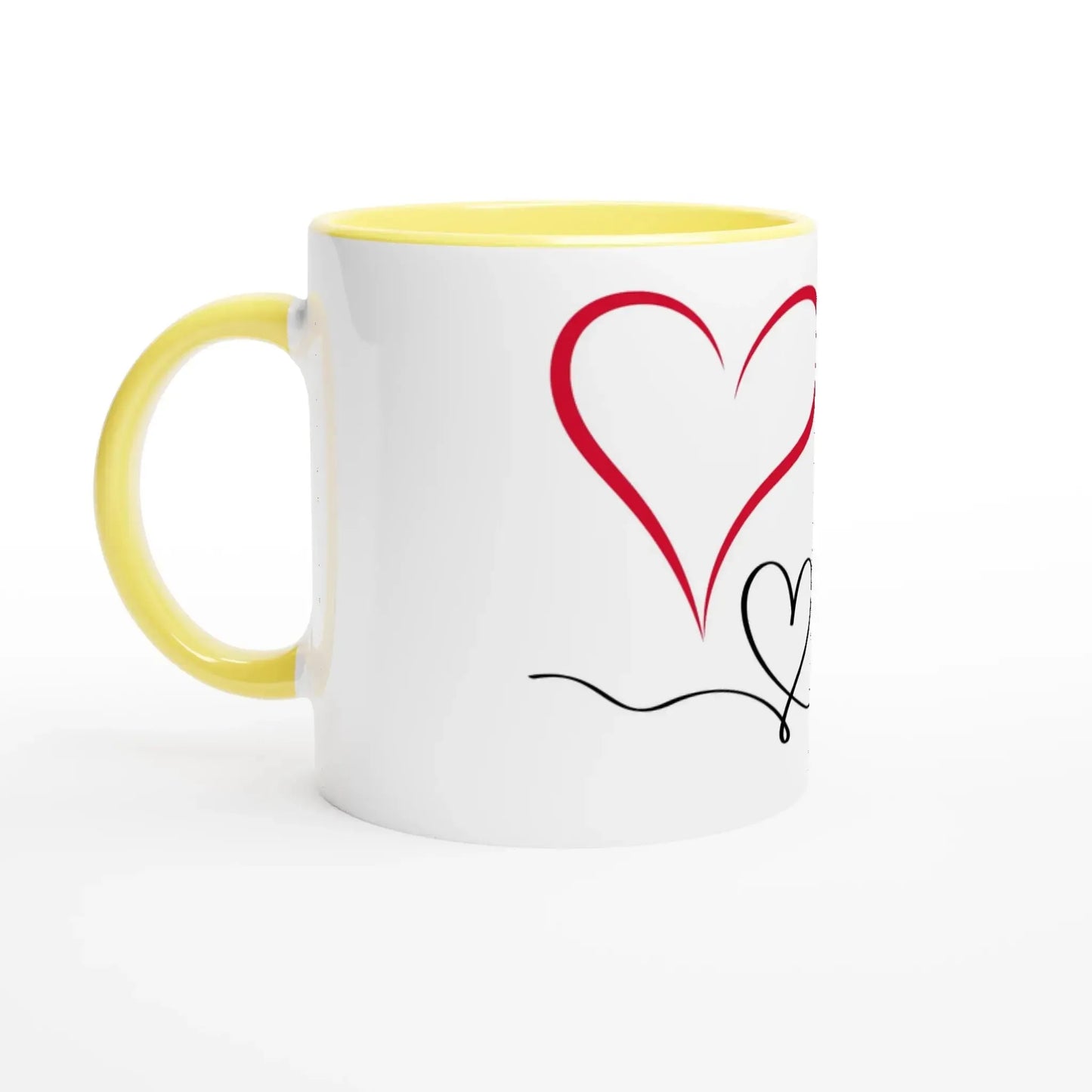 Liebevoll gestaltete personalisierte Tasse. Weiße Keramiktasse 11oz mit Farbe an der Innenseite: spülmaschinenfest und mikrowellengeeignet. Ein besonderer Genuss für Kaffee- oder Teeliebhaber.