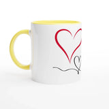 Liebevoll gestaltete personalisierte Tasse. Weiße Keramiktasse 11oz mit Farbe an der Innenseite: spülmaschinenfest und mikrowellengeeignet. Ein besonderer Genuss für Kaffee- oder Teeliebhaber.