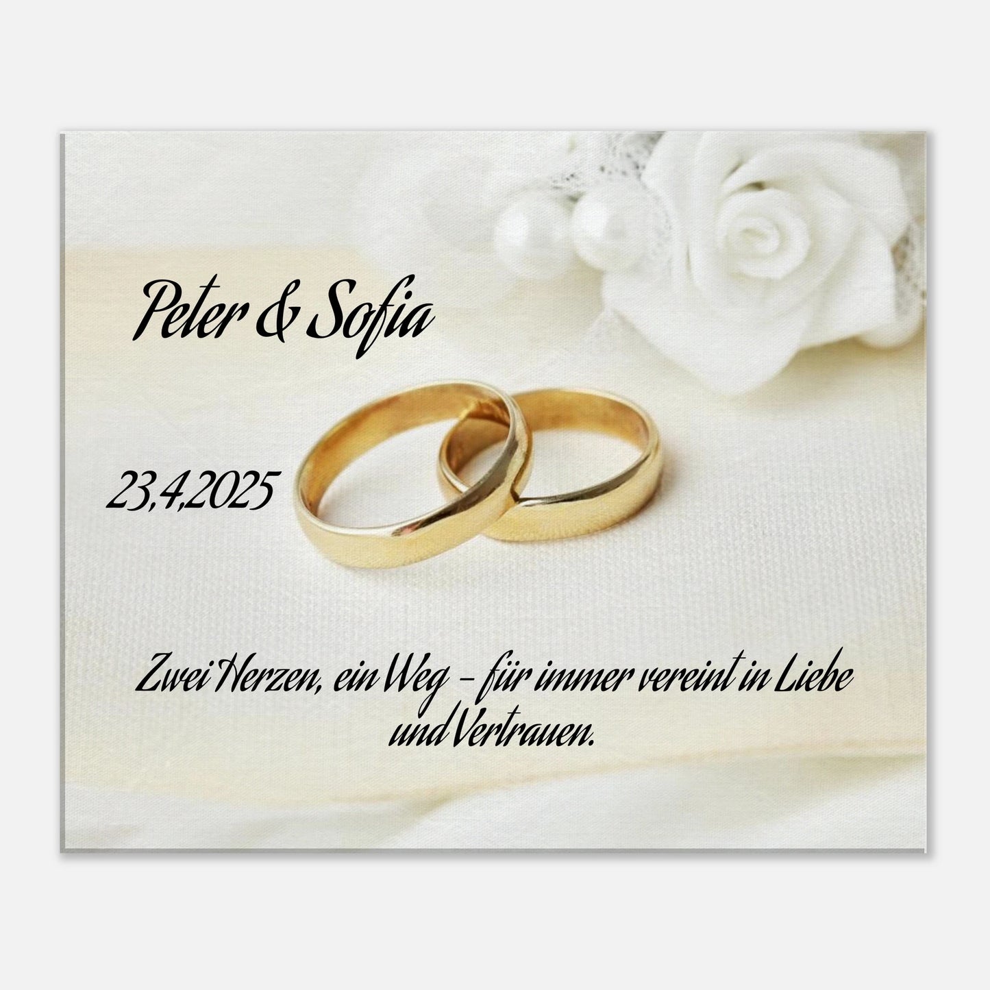 Für ewige Momente voller Liebe. Personalisiertes Geschenk zur Hochzeit – Kunstdruck auf Leinwand für Ihr Zuhause: für einen besonderen Platz im Herzen. Ideal für frisch Vermählte und verliebte Paare.