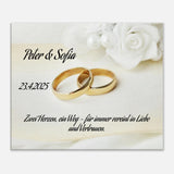 Romantische Dekoration mit emotionaler Tiefe. Personalisiertes Geschenk zur Hochzeit – Kunstdruck auf Leinwand für Ihr Zuhause: symbolisiert Liebe und Zusammenhalt. Ein bleibendes Andenken an einen einmaligen Tag.