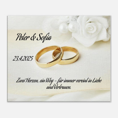 Für ewige Momente voller Liebe. Personalisiertes Geschenk zur Hochzeit – Kunstdruck auf Leinwand für Ihr Zuhause: für einen besonderen Platz im Herzen. Ideal für frisch Vermählte und verliebte Paare.