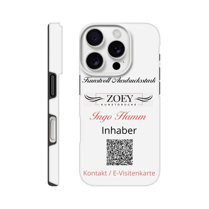 Stimmungsvolle Wandkunst für stilvolle Räume. Hartschalen Phone Case für iPhone – QR-Code Visitenkarte: für stilvolle Raumgestaltung. Schlicht, elegant und wirkungsvoll.