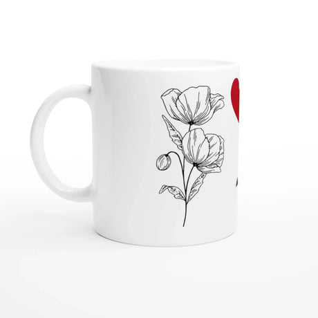 Stimmungsvolle Wandkunst für stilvolle Räume. Weiße Keramiktasse - personalisiertes Geschenk: zeitlos und harmonisch. Schlicht, elegant und wirkungsvoll.