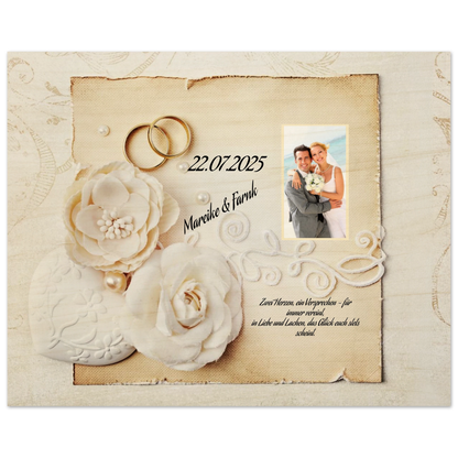Einzigartige Erinnerung an einen besonderen Tag. Geschenk zur Hochzeit - Hochwertiger Holzdruck aus Birkenholz für rustikale Wandkunst: für einen besonderen Platz im Herzen. Eine besondere Geste mit Bedeutung.