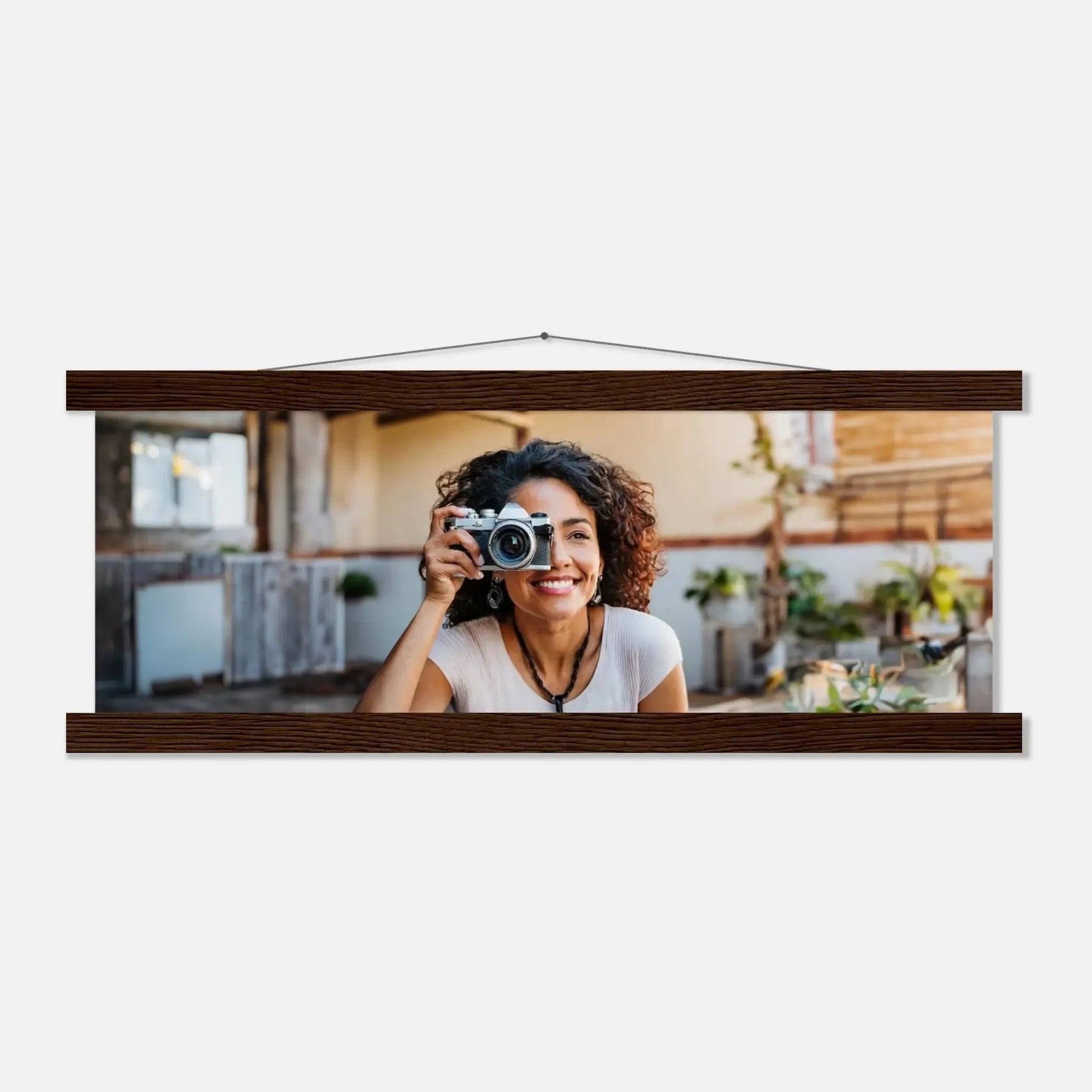 Dekoration mit Charakter. Individuelles Selbstportrait  mit Holzleisten – Dein Foto als Kunstwerk: für stilvolle Raumgestaltung. Schlicht, elegant und wirkungsvoll.