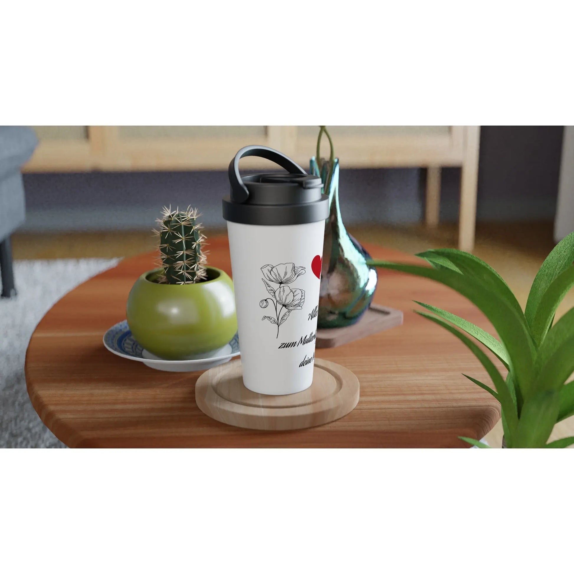 Weißer Edelstahl-Reisebecher (15oz) - Zoey Kunstdrucke