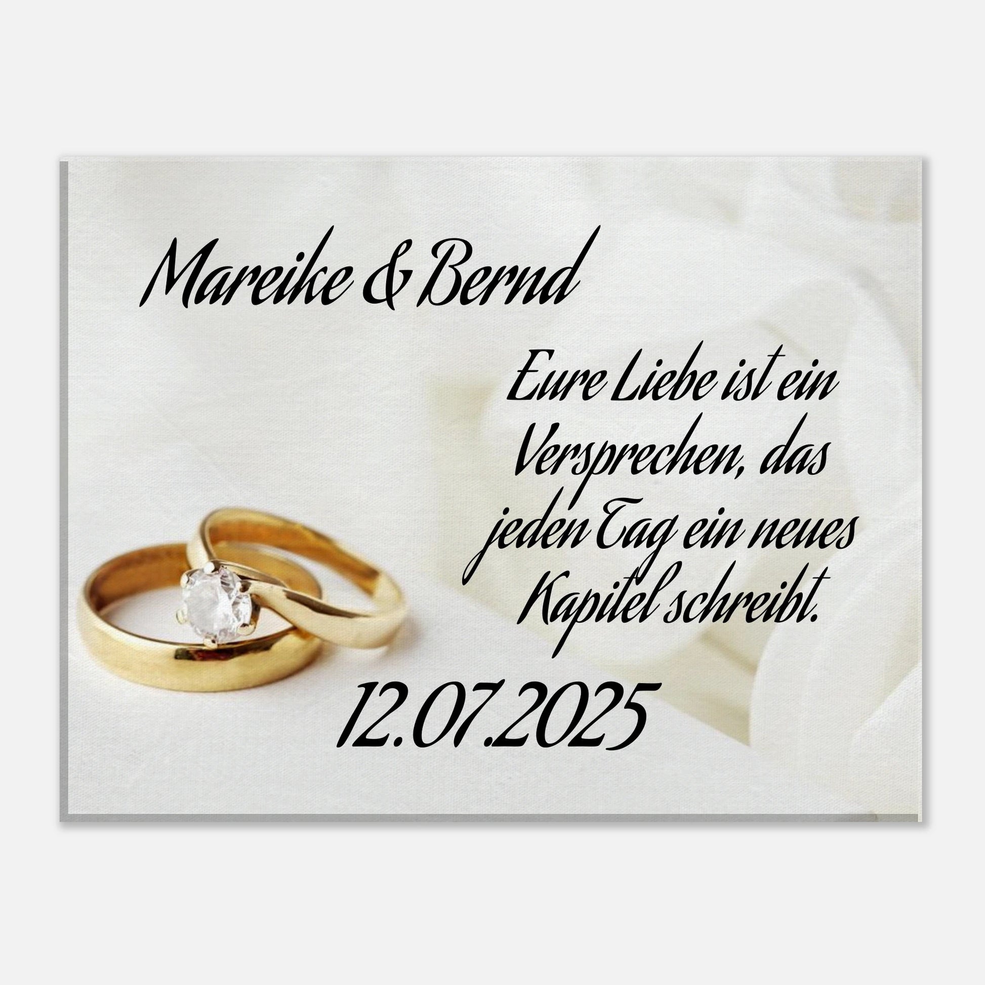 Perfektes Geschenk zur Hochzeit. Personalisierte Hochzeits-Leinwand – Zeitloser Kunstdruck: zeitlos und liebevoll gestaltet. Eine besondere Geste mit Bedeutung.
