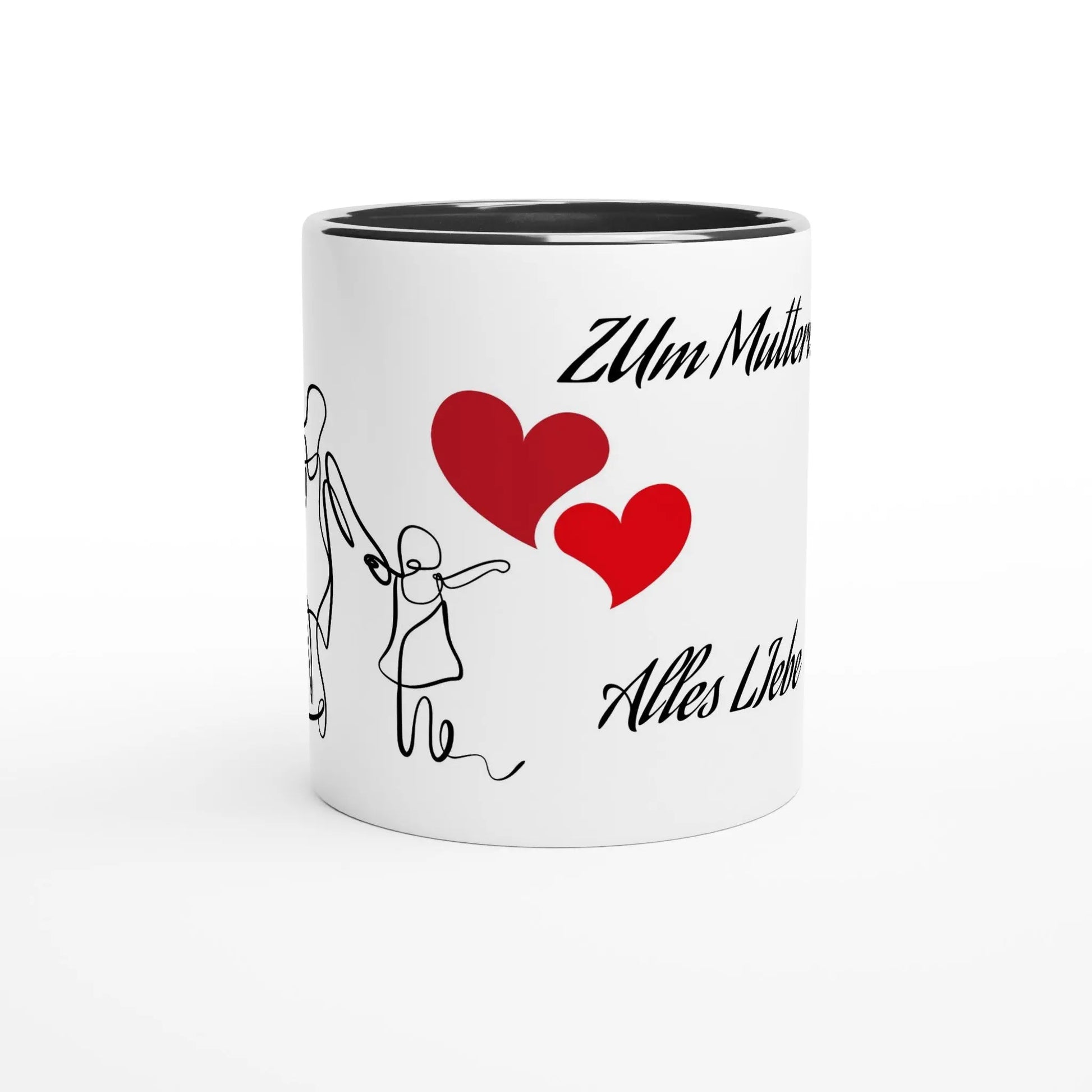 Weiße Keramiktasse 11oz mit Farbe an der Innenseite - Zoey Kunstdrucke