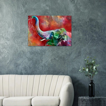 Stimmungsvolle Wandkunst für stilvolle Räume. Leinwand  Bunter Elefant in lebendigen Farben  70x100 cm: für stilvolle Raumgestaltung. Schlicht, elegant und wirkungsvoll.