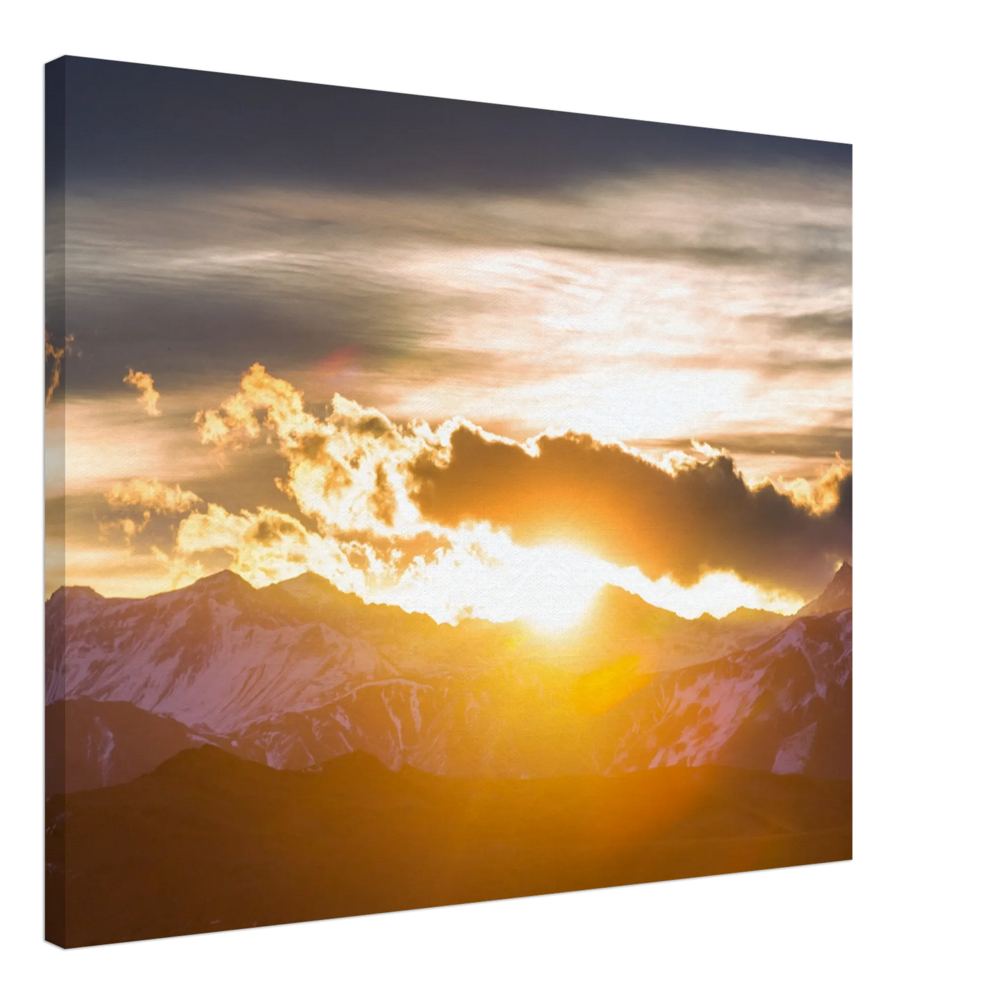 Stimmungsvolle Wandkunst für stilvolle Räume. Hochwertiger Kunstdrucke auf Leinwand -  Sonnenaufgang: passt in jedes Ambiente. Schlicht, elegant und wirkungsvoll.