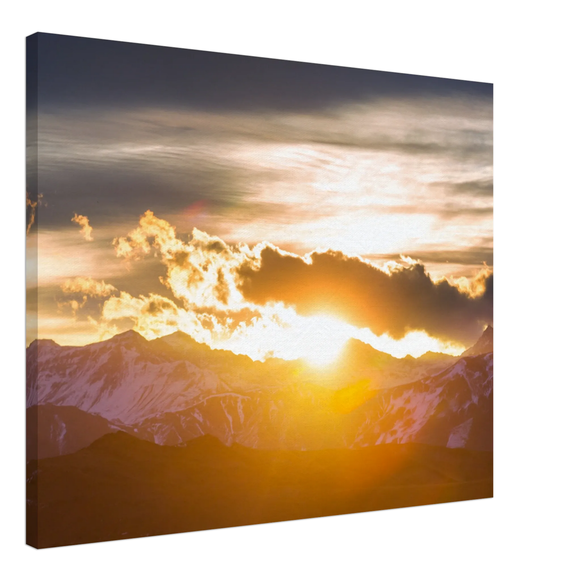 Stimmungsvolle Wandkunst für stilvolle Räume. Hochwertiger Kunstdrucke auf Leinwand -  Sonnenaufgang: passt in jedes Ambiente. Schlicht, elegant und wirkungsvoll.