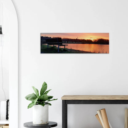 Stimmungsvolle Wandkunst für stilvolle Räume. Leinwandbild Sonnenuntergang am Elkenrother Weiher – Kunstdruck für Ihr Zuhause: zeitlos und harmonisch. Schlicht, elegant und wirkungsvoll.