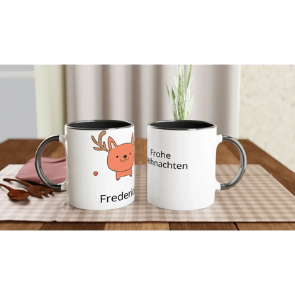 Sanfte Wandkunst fürs Kinderzimmer. 11oz Keramik Becher mit ca 312 Ml Weihnachtsmotiv zum personalisieren: voller Geborgenheit und Fantasie. Ein Highlight für das Kinderzimmer.