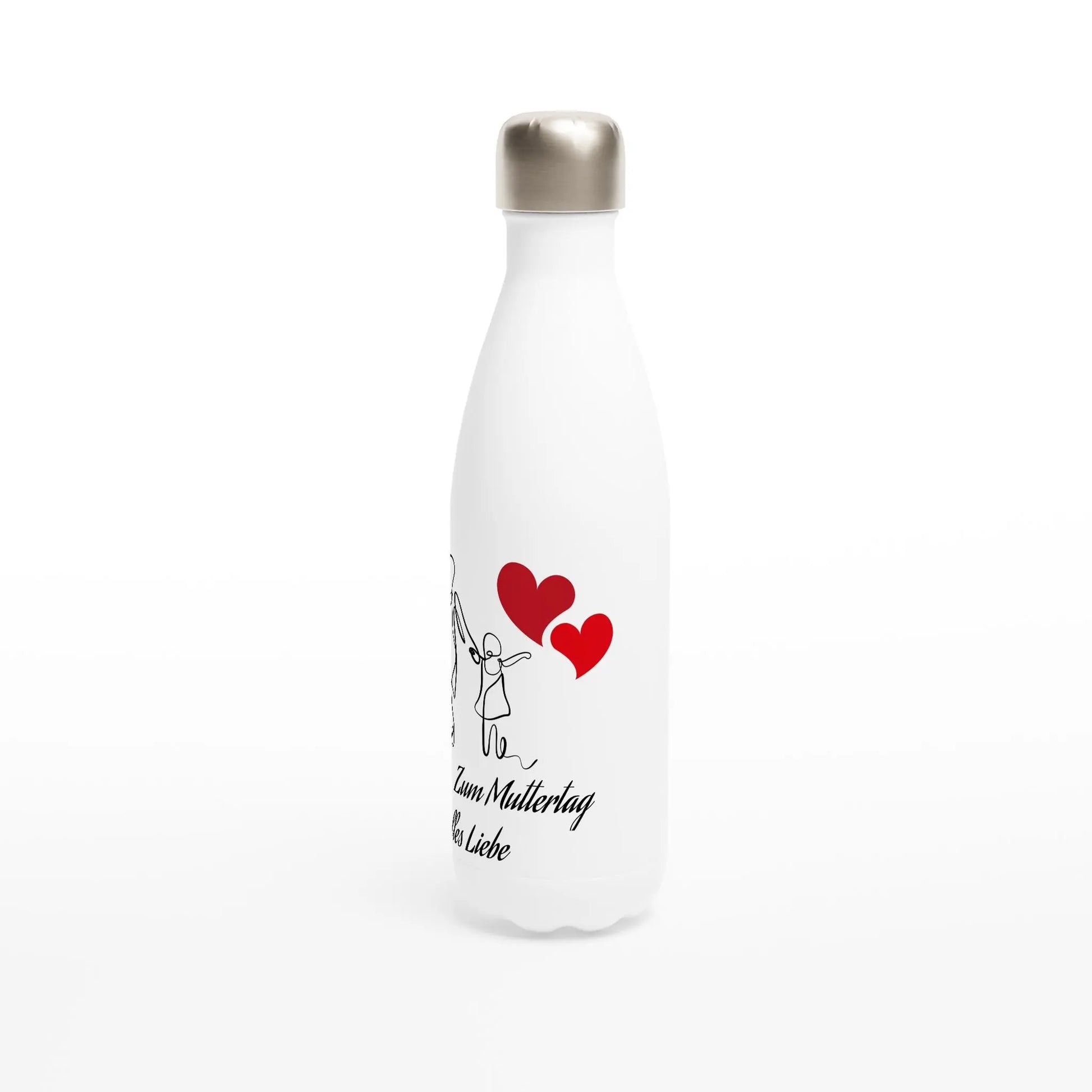 Weiße Edelstahl-Wasserflasche (17oz) - Zoey Kunstdrucke