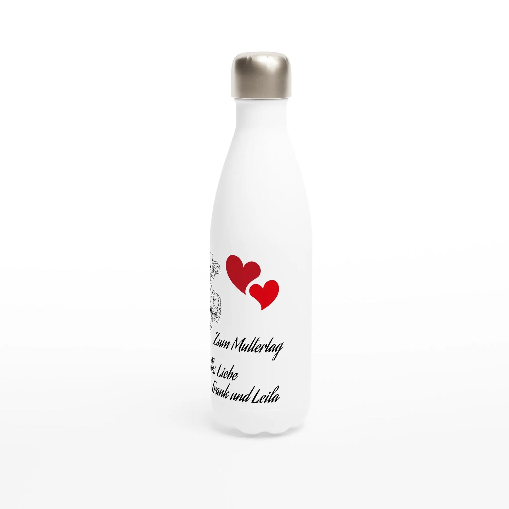 Weiße Edelstahl-Wasserflasche (17oz) - Zoey Kunstdrucke