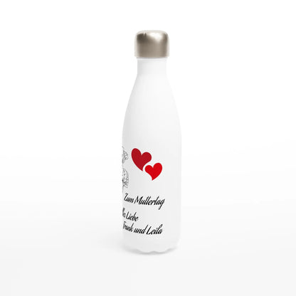 Weiße Edelstahl-Wasserflasche (17oz) - Zoey Kunstdrucke