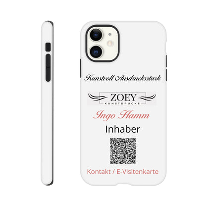 Stimmungsvolle Wandkunst für stilvolle Räume. Hartschalen Phone Case für iPhone – QR-Code Visitenkarte: passt in jedes Ambiente. Schlicht, elegant und wirkungsvoll.