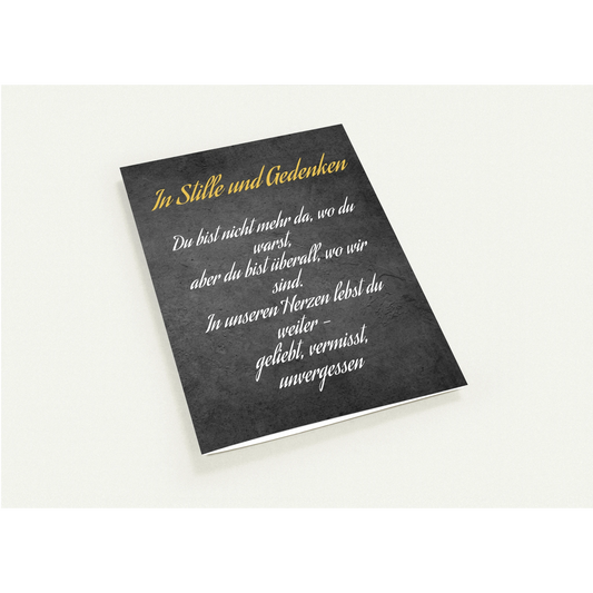 Ein Ausdruck moderner Ästhetik. Trauerspruch schwester- Dankeskarte handgemacht als Kunstdruck: für stilvolle Raumgestaltung. Schlicht, elegant und wirkungsvoll.