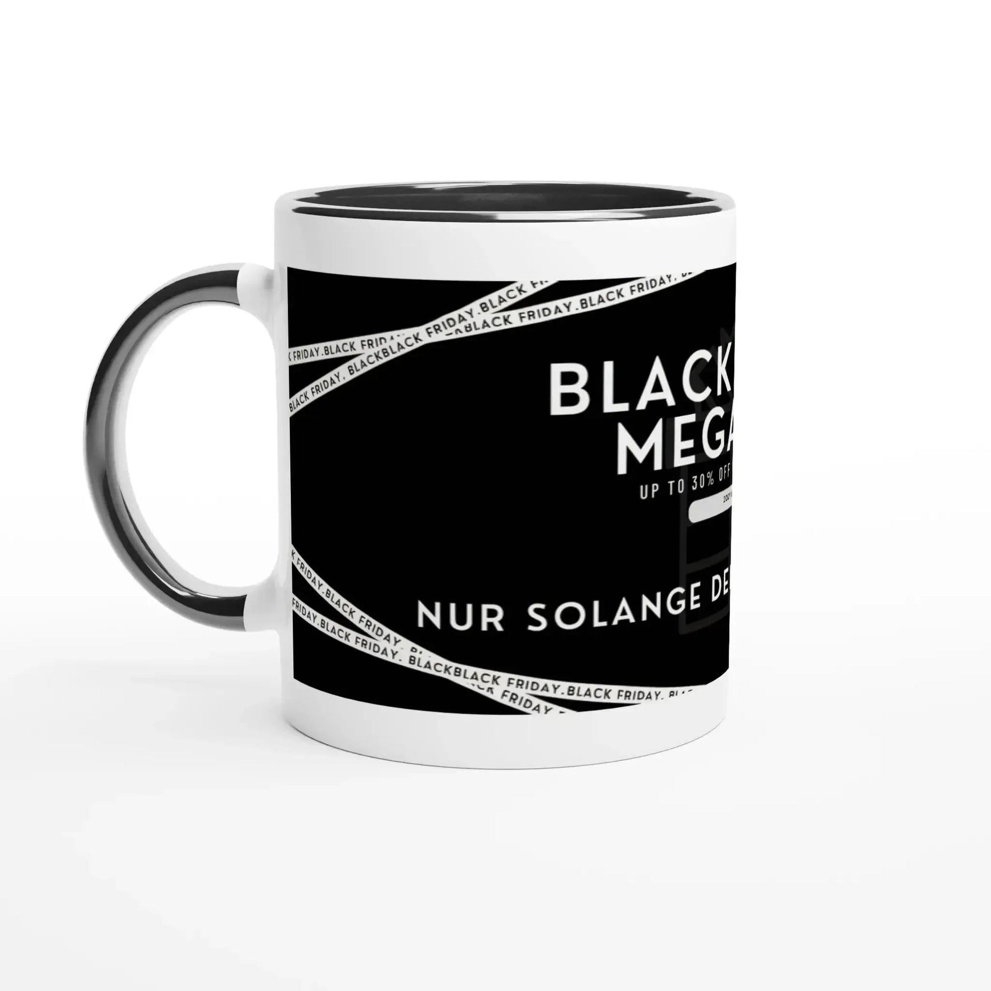 Ein Ausdruck moderner Ästhetik. Personalisierbare Keramiktasse mit farbigem Rand | 312 ml Black friday Spezial 25  % auf Tassen und Flaschen: passt in jedes Ambiente. Schlicht, elegant und wirkungsvoll.