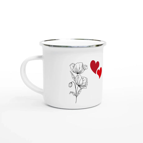 Dekoration mit Charakter. Weiße Emaille-Tasse (12oz): zeitlos und harmonisch. Eine besondere Bereicherung für jeden Raum.