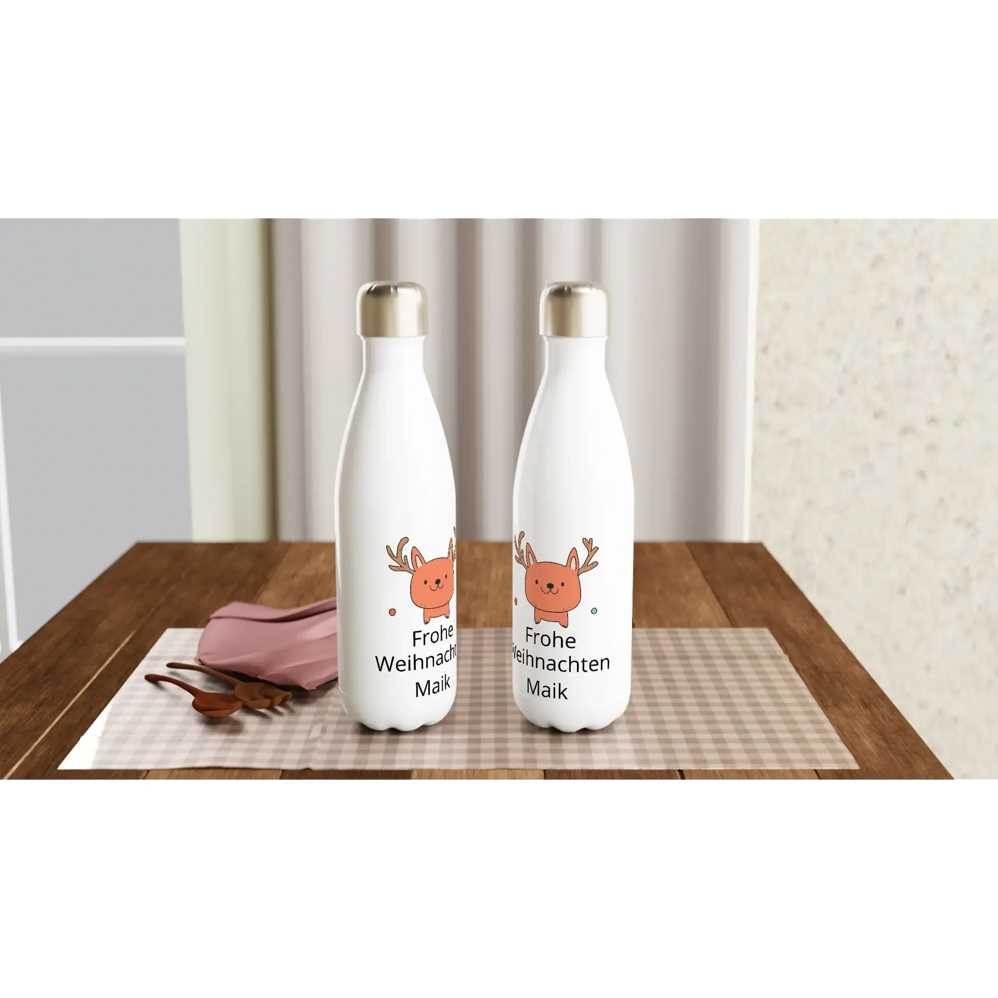 Leicht anzubringen und langlebig, einzigartige kunst für dein zuhause, für wohnzimmer, büro oder flur, white 17oz 480 ml wasserflasche aus edelstahl mit weihnachtsmotiv 🎅, emotionale Erinnerung, einzigartiges Design, nachhaltig produziert.