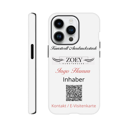 Stimmungsvolle Wandkunst für stilvolle Räume. Hartschalen Phone Case für iPhone – QR-Code Visitenkarte: zeitlos und harmonisch. Eine besondere Bereicherung für jeden Raum.