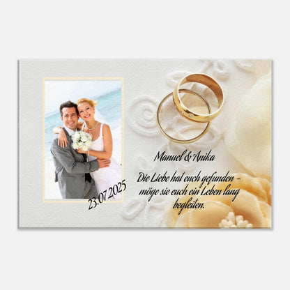 Stimmungsvolle Wandkunst für stilvolle Räume. perfekte Geschenkidee Hochzeit - Leinwanddruck personalisierbar: passt in jedes Ambiente. Schlicht, elegant und wirkungsvoll.