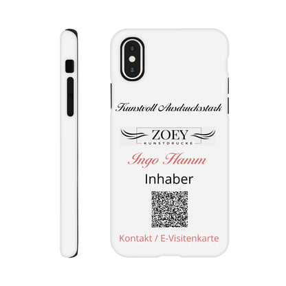 Stimmungsvolle Wandkunst für stilvolle Räume. Hartschalen Phone Case für iPhone – QR-Code Visitenkarte: passt in jedes Ambiente. Schlicht, elegant und wirkungsvoll.